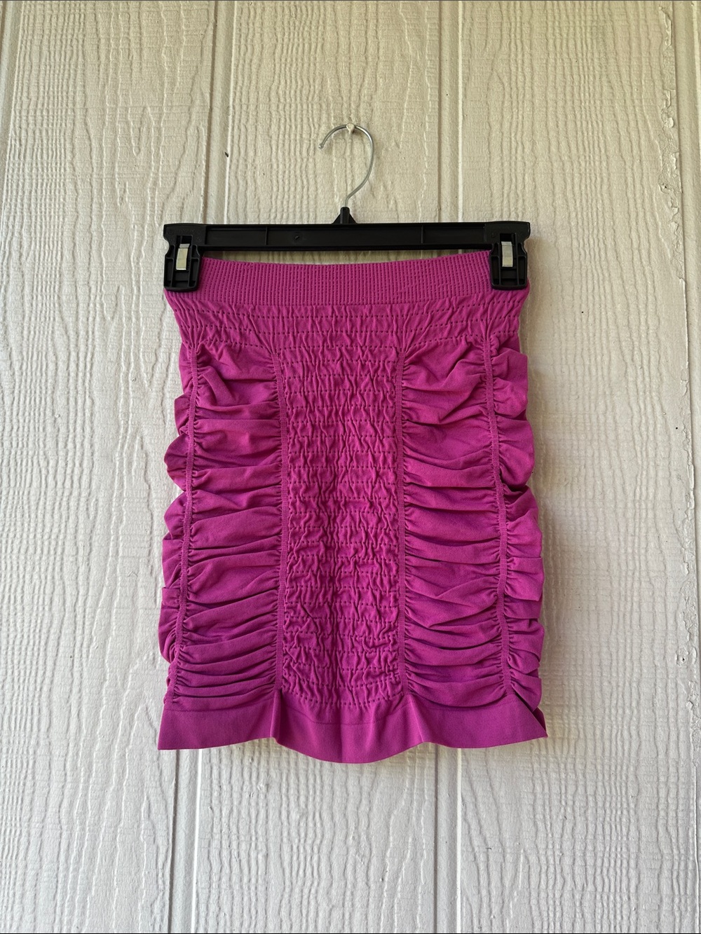 bebe Fuchsia Ruched Bodycon Skirt
